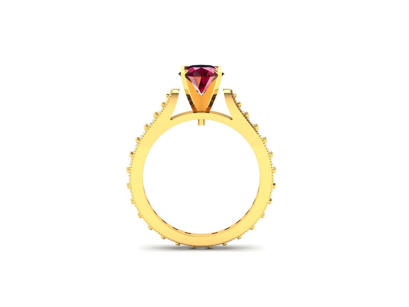 Solitaire Engagement Wedding Rings 3D print model_9