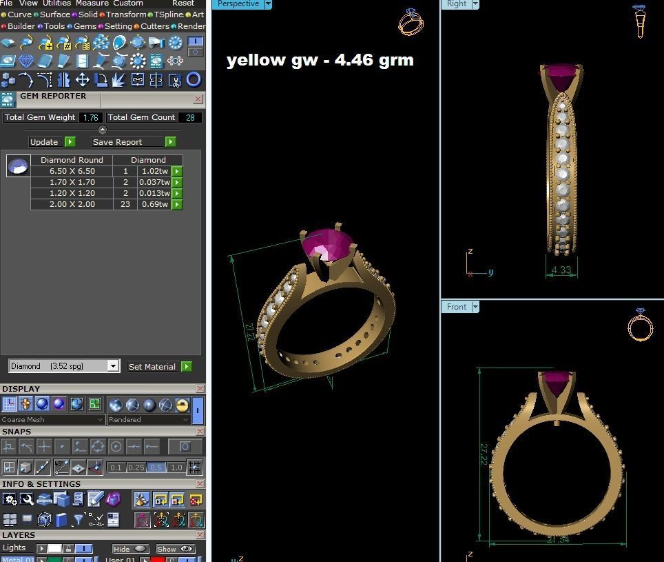 Solitaire Engagement Wedding Rings 3D print model_13