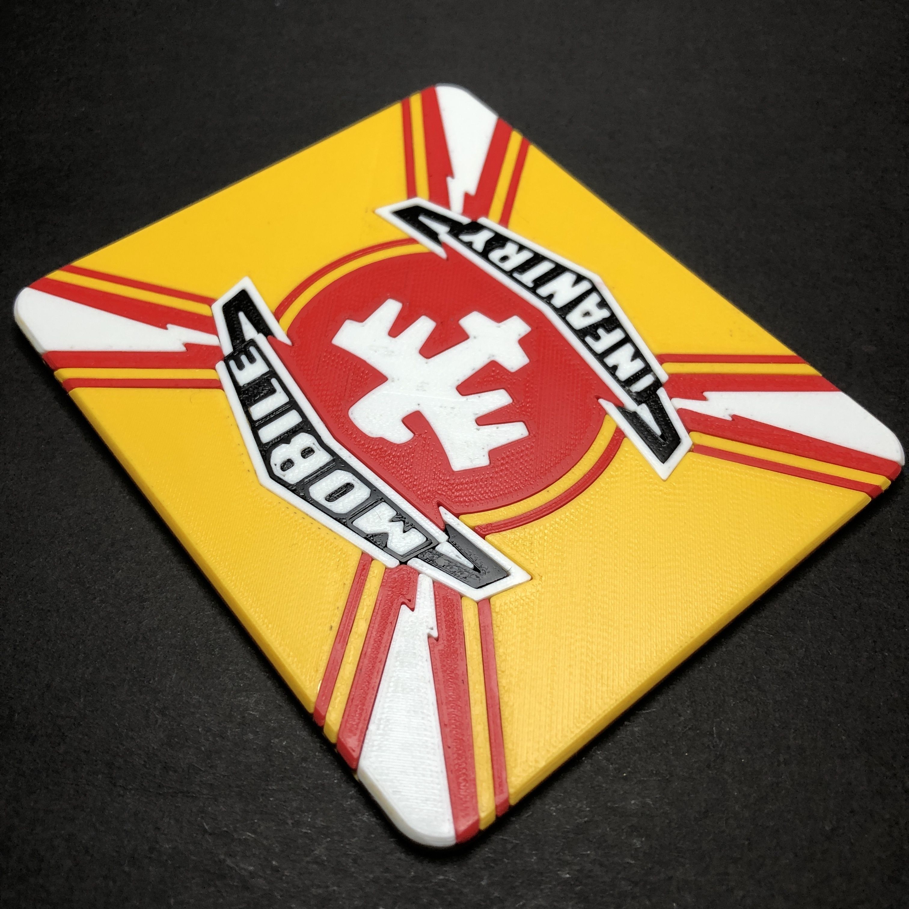 Starship Troopers Mobile Infantry Flag Coaster 3D print model_3