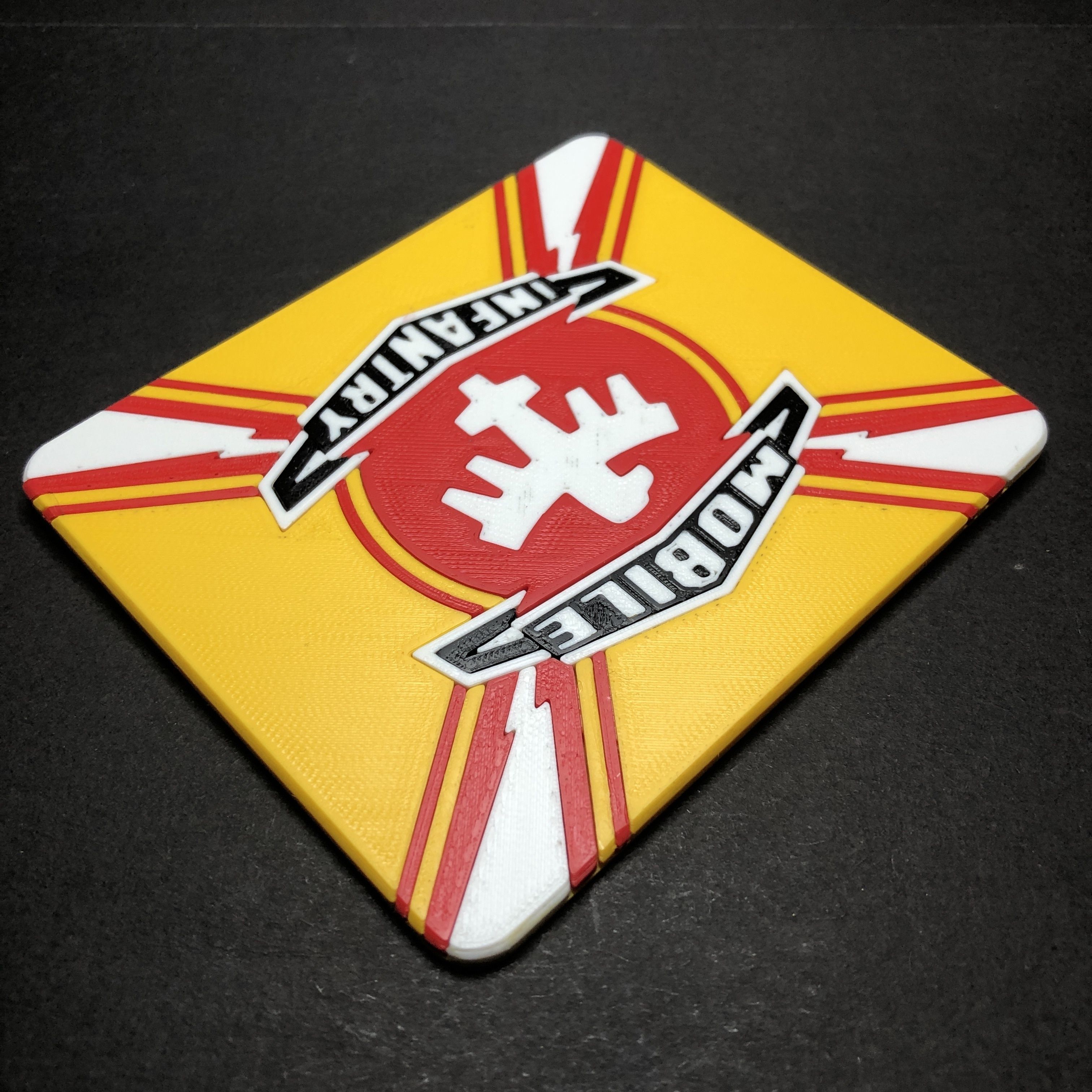 Starship Troopers Mobile Infantry Flag Coaster 3D print model_2
