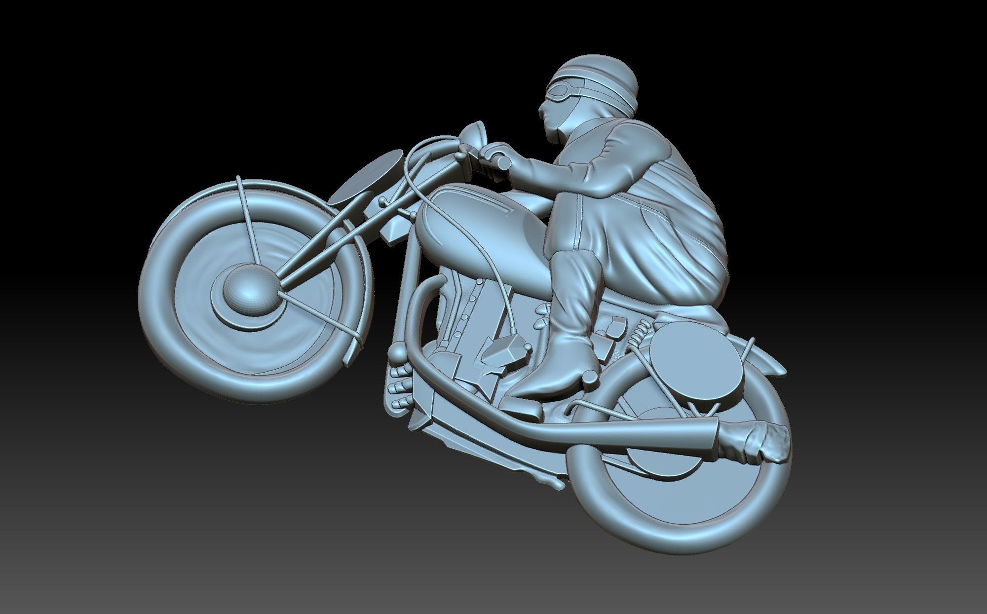 Motorcyclist person riding motorcycle 3D print model_5