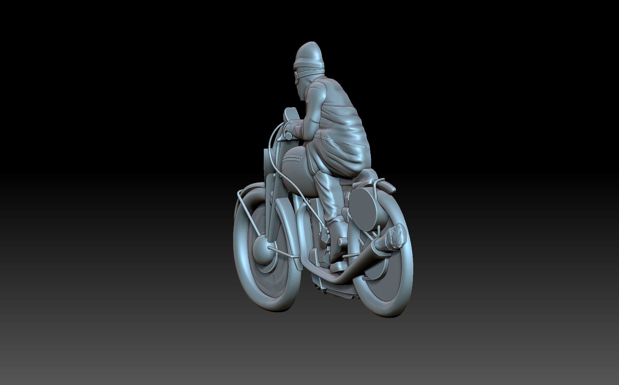 Motorcyclist person riding motorcycle 3D print model_2