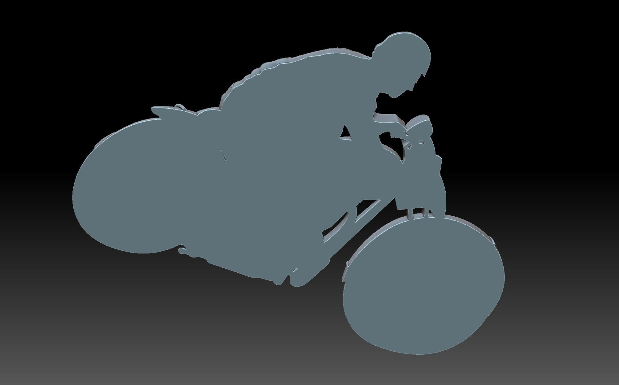 Motorcyclist person riding motorcycle 3D print model_6