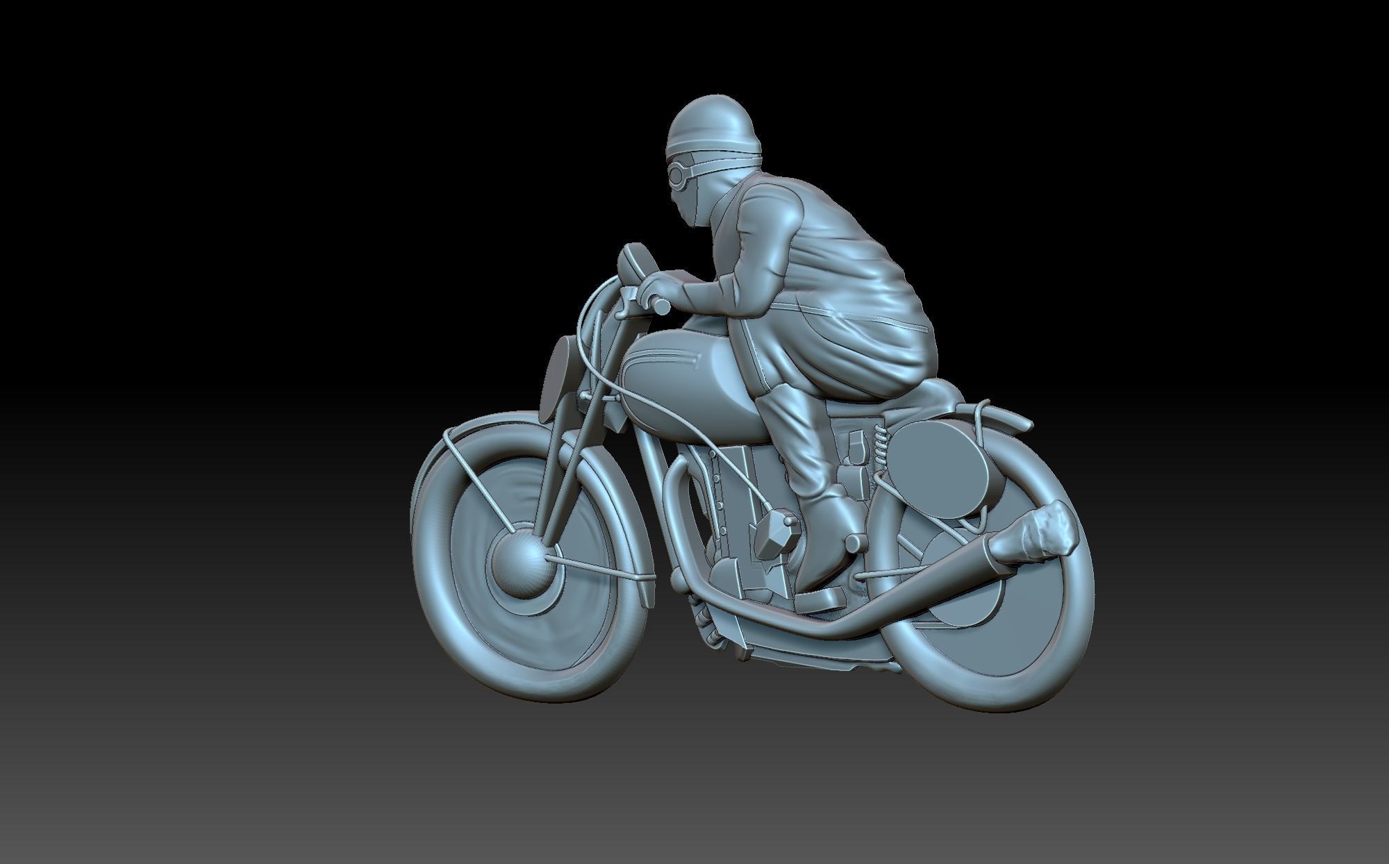 Motorcyclist person riding motorcycle 3D print model_1