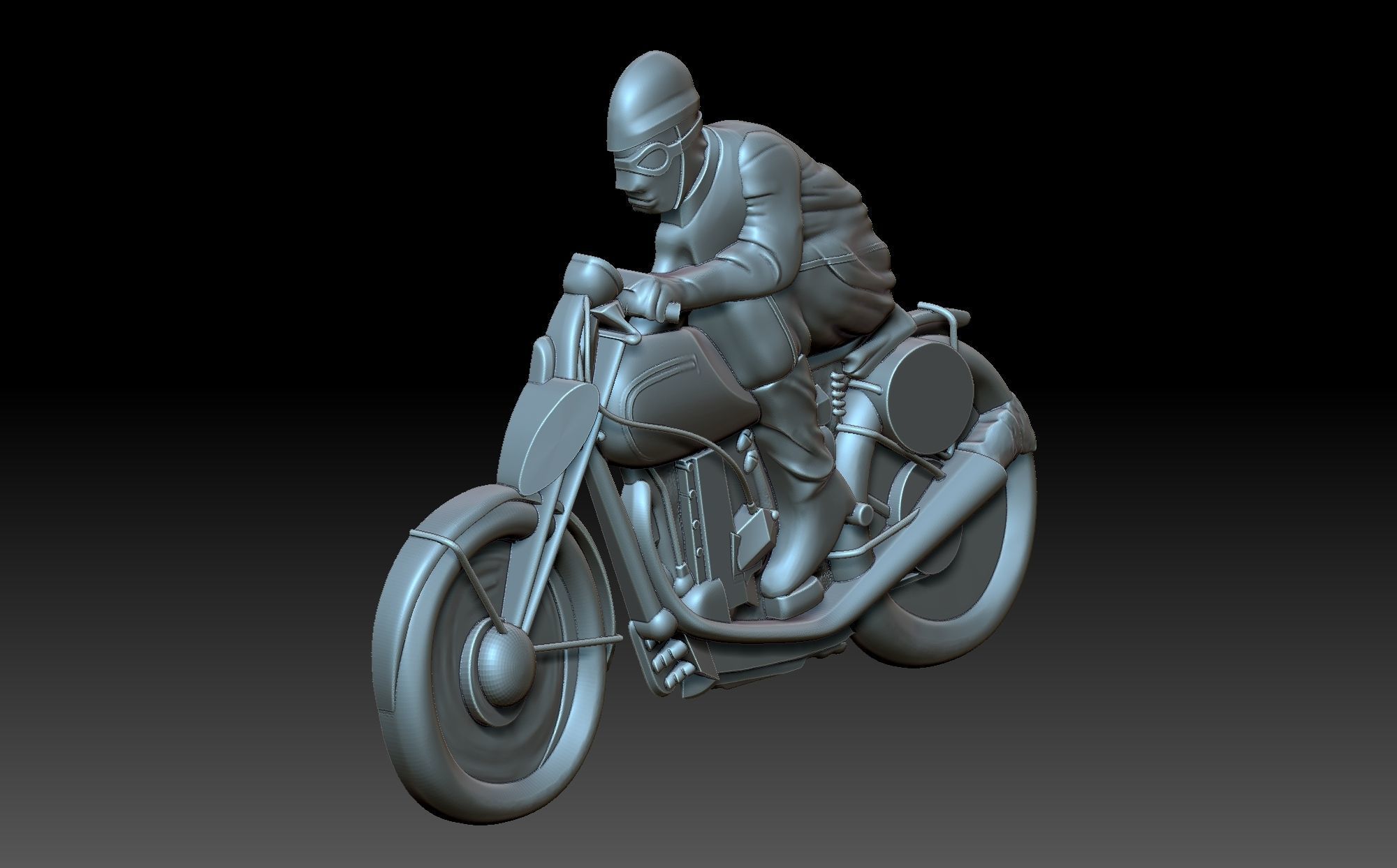 Motorcyclist person riding motorcycle 3D print model_4