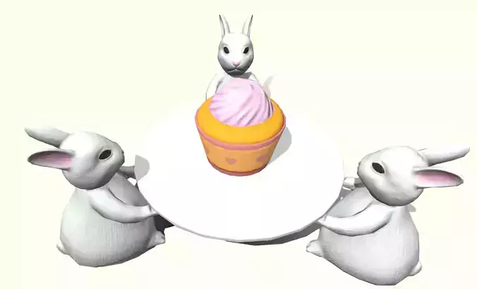 Cute bunny plate  LP   Stylized   Baked 