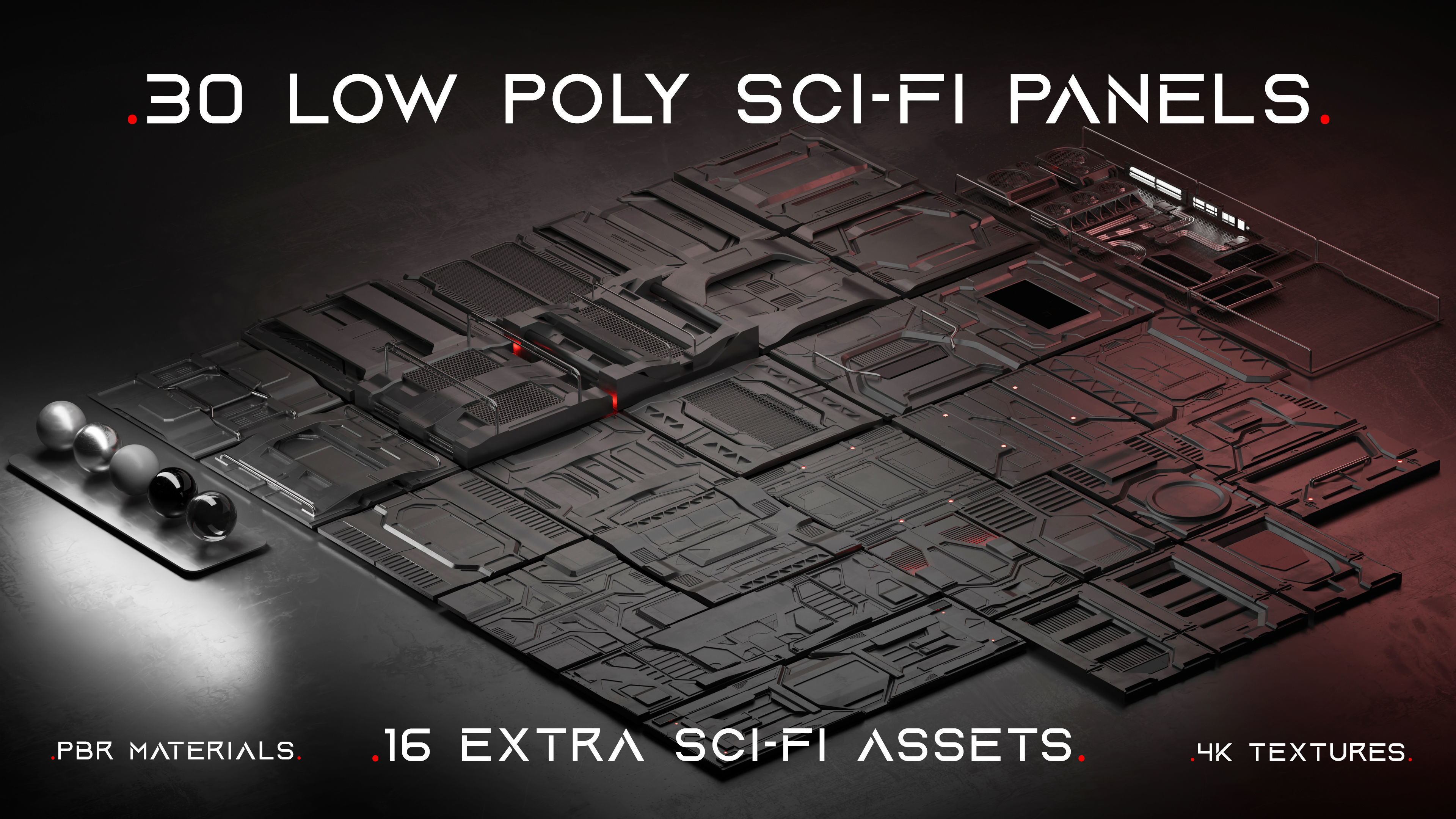 SCI-FI Panels Low-poly 3D model_1