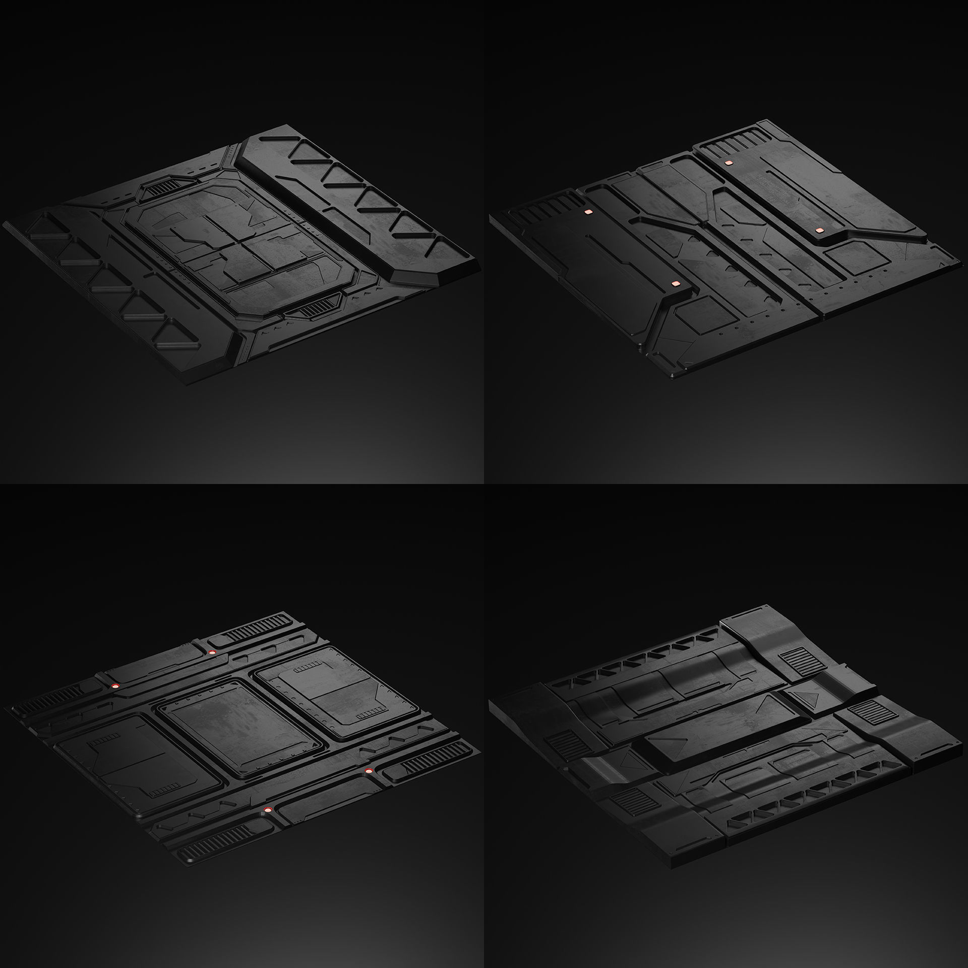 SCI-FI Panels Low-poly 3D model_3