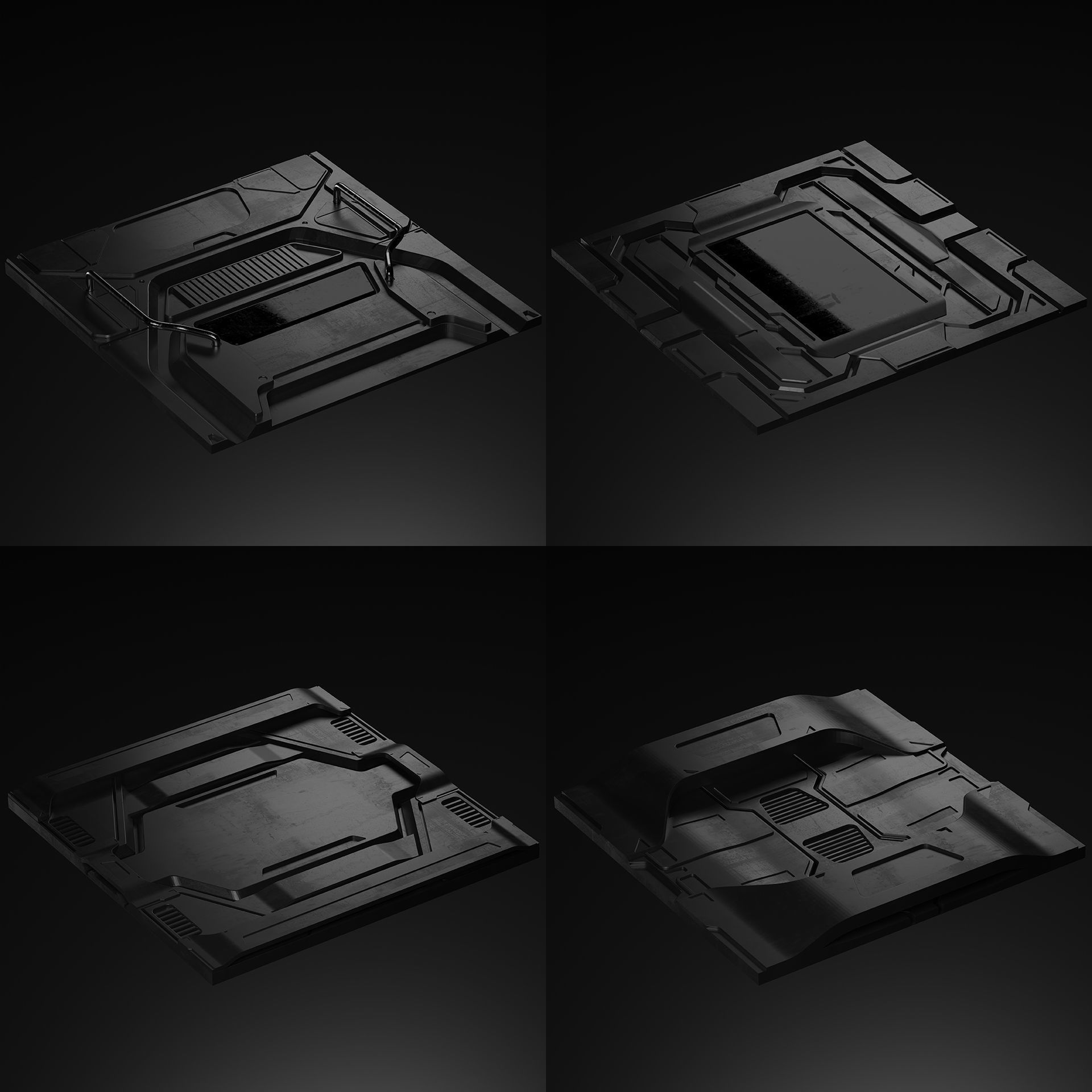 SCI-FI Panels Low-poly 3D model_5