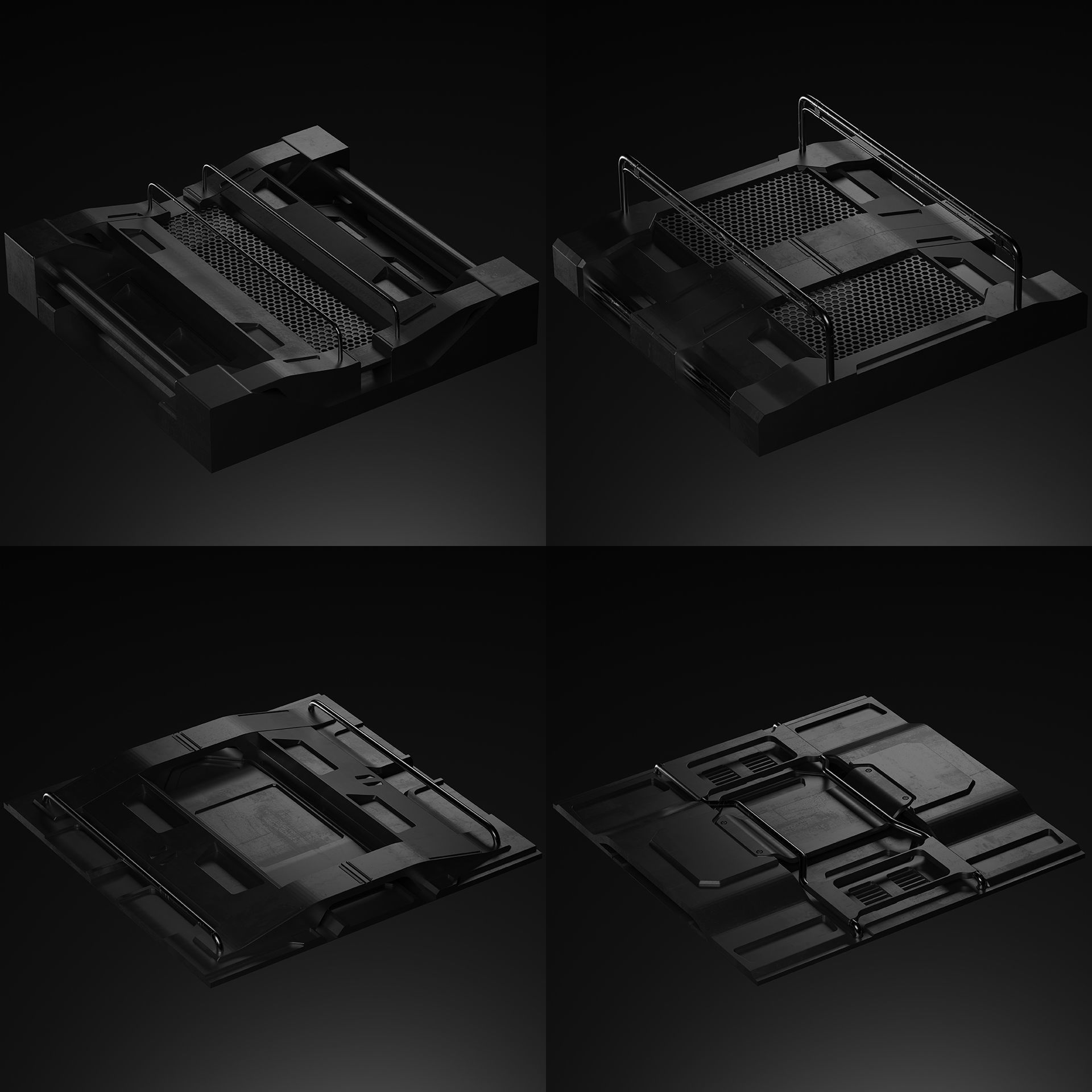 SCI-FI Panels Low-poly 3D model_6