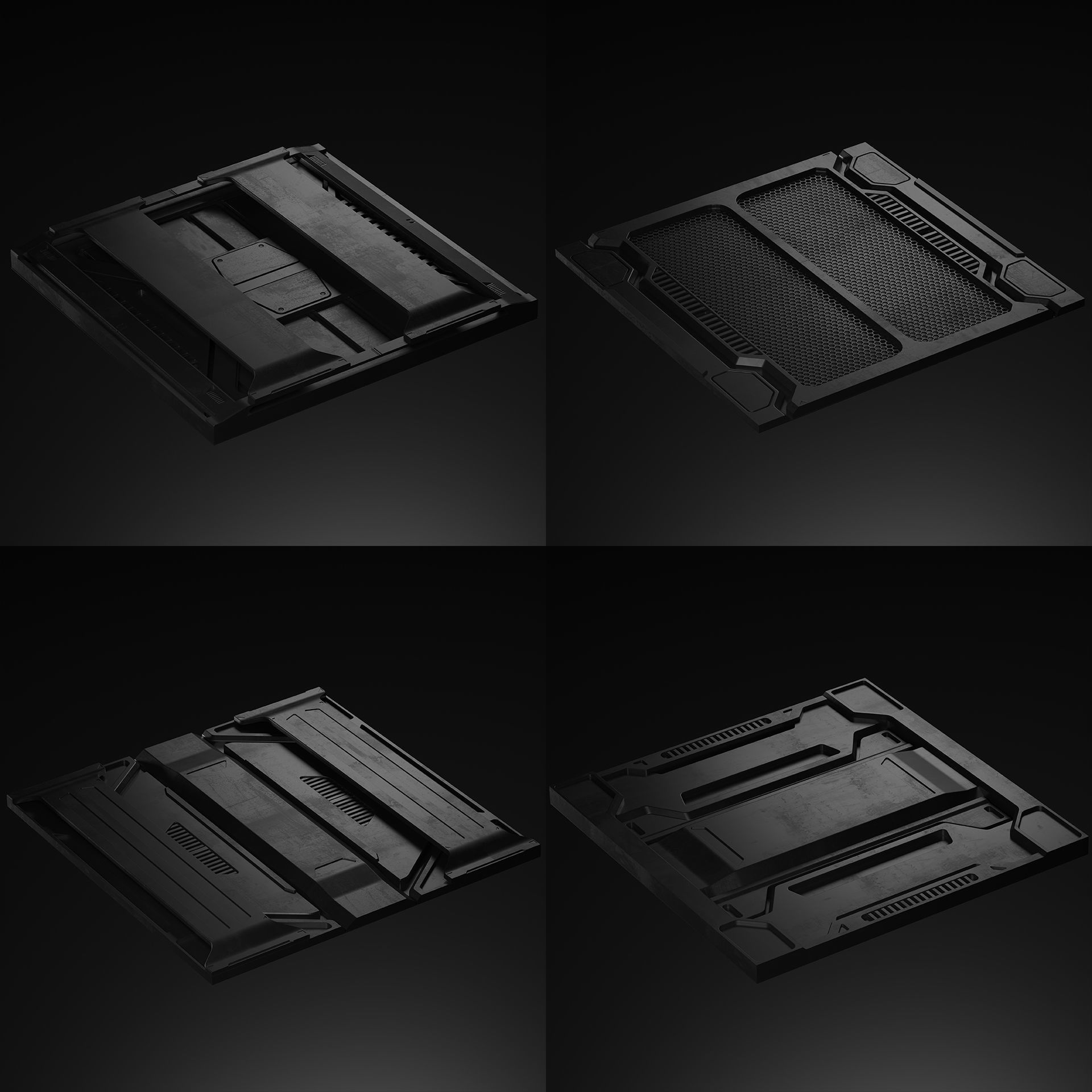 SCI-FI Panels Low-poly 3D model_8