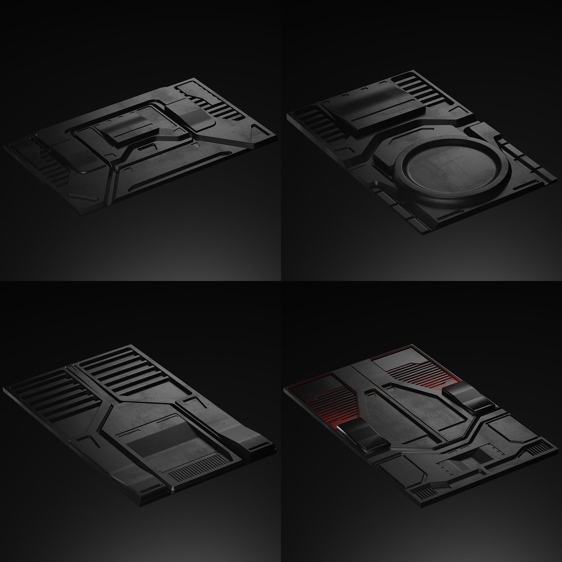 SCI-FI Panels Low-poly 3D model_7