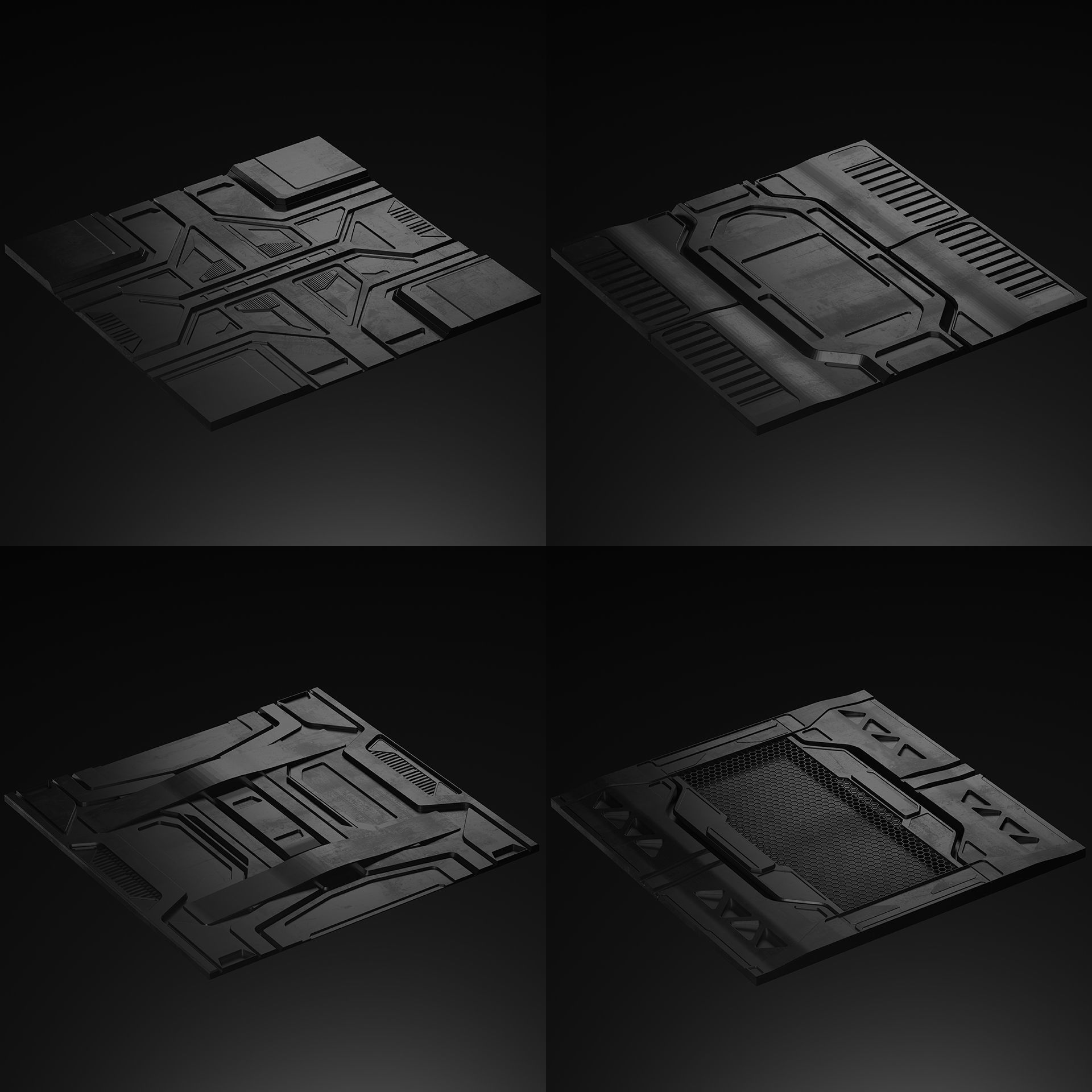 SCI-FI Panels Low-poly 3D model_9