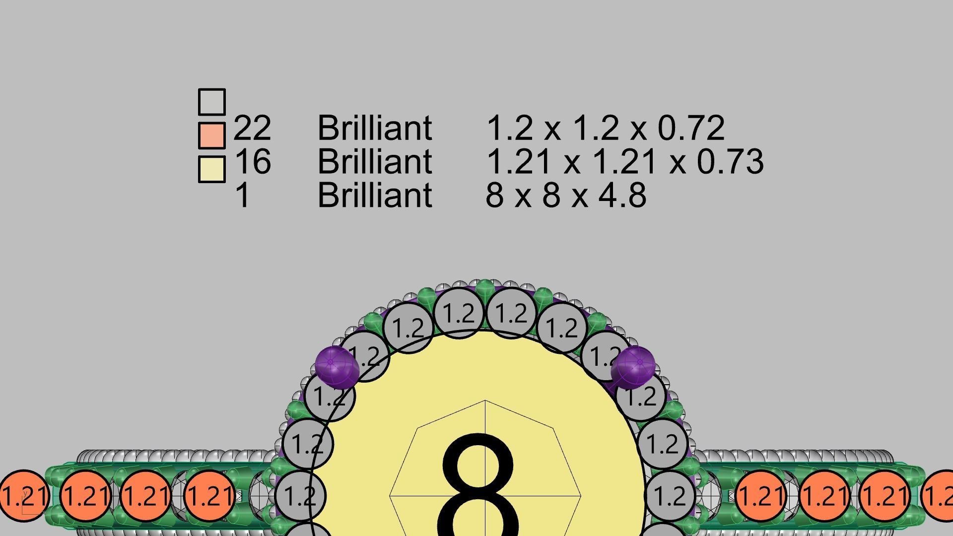 milgrain 8mm diamond engagement ring stl verified  3D print model_3