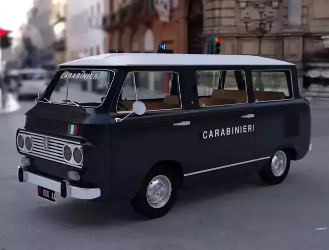 FIAT 850 familiare Low-poly 3D model