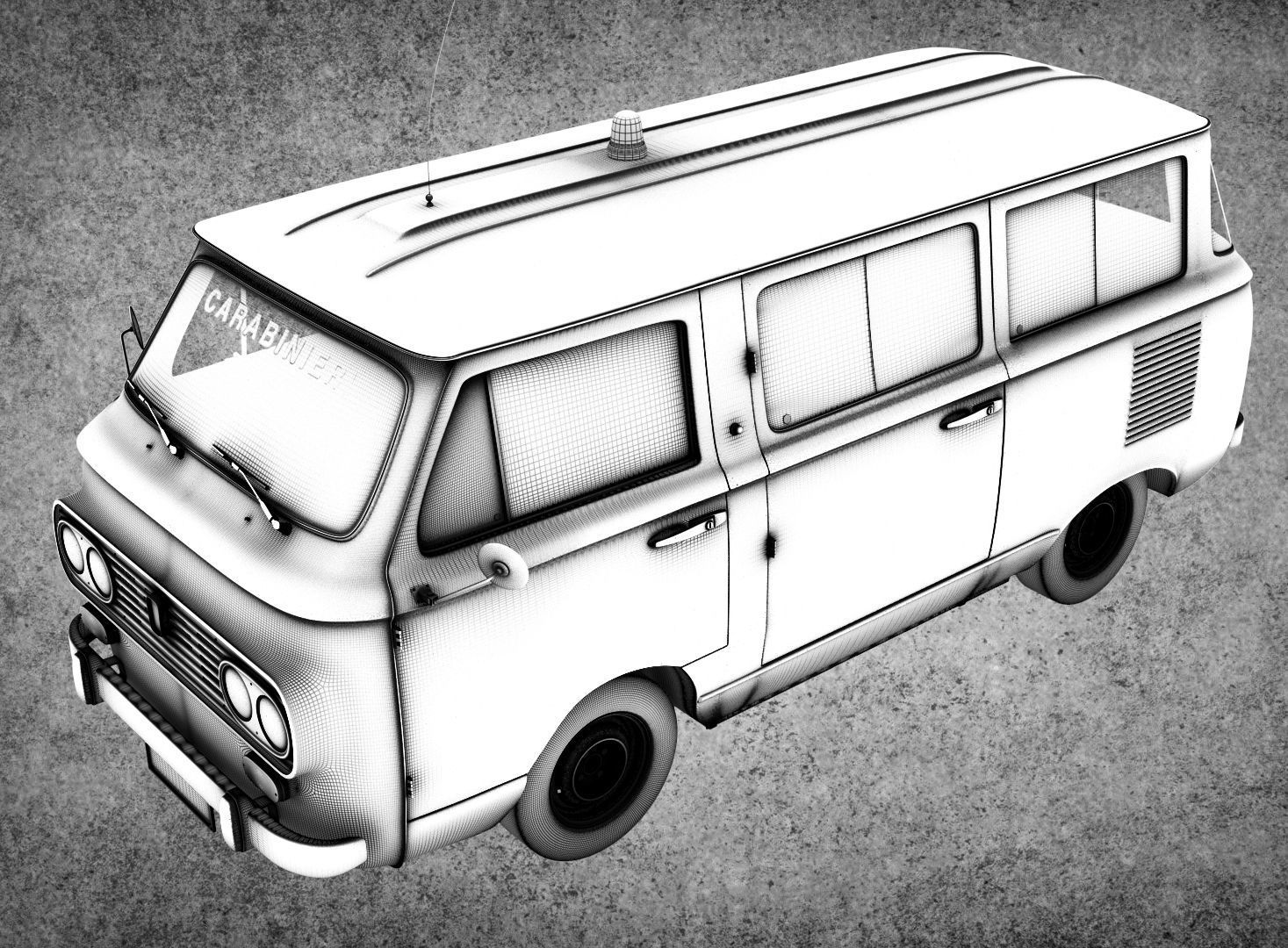 FIAT 850 familiare Low-poly 3D model_3