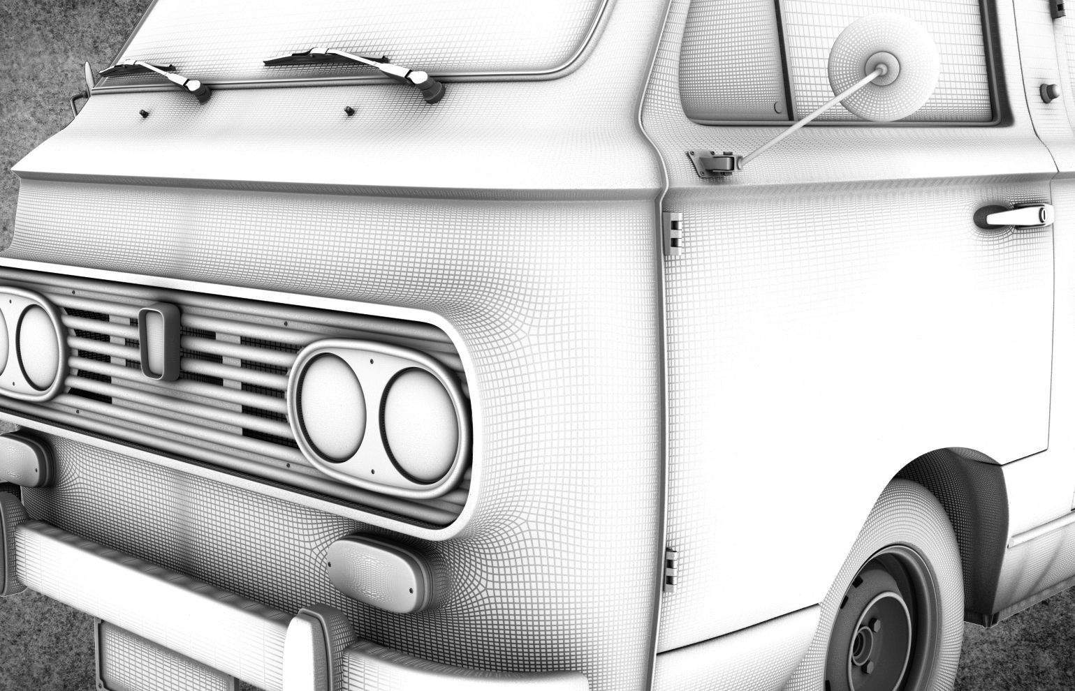 FIAT 850 familiare Low-poly 3D model_9
