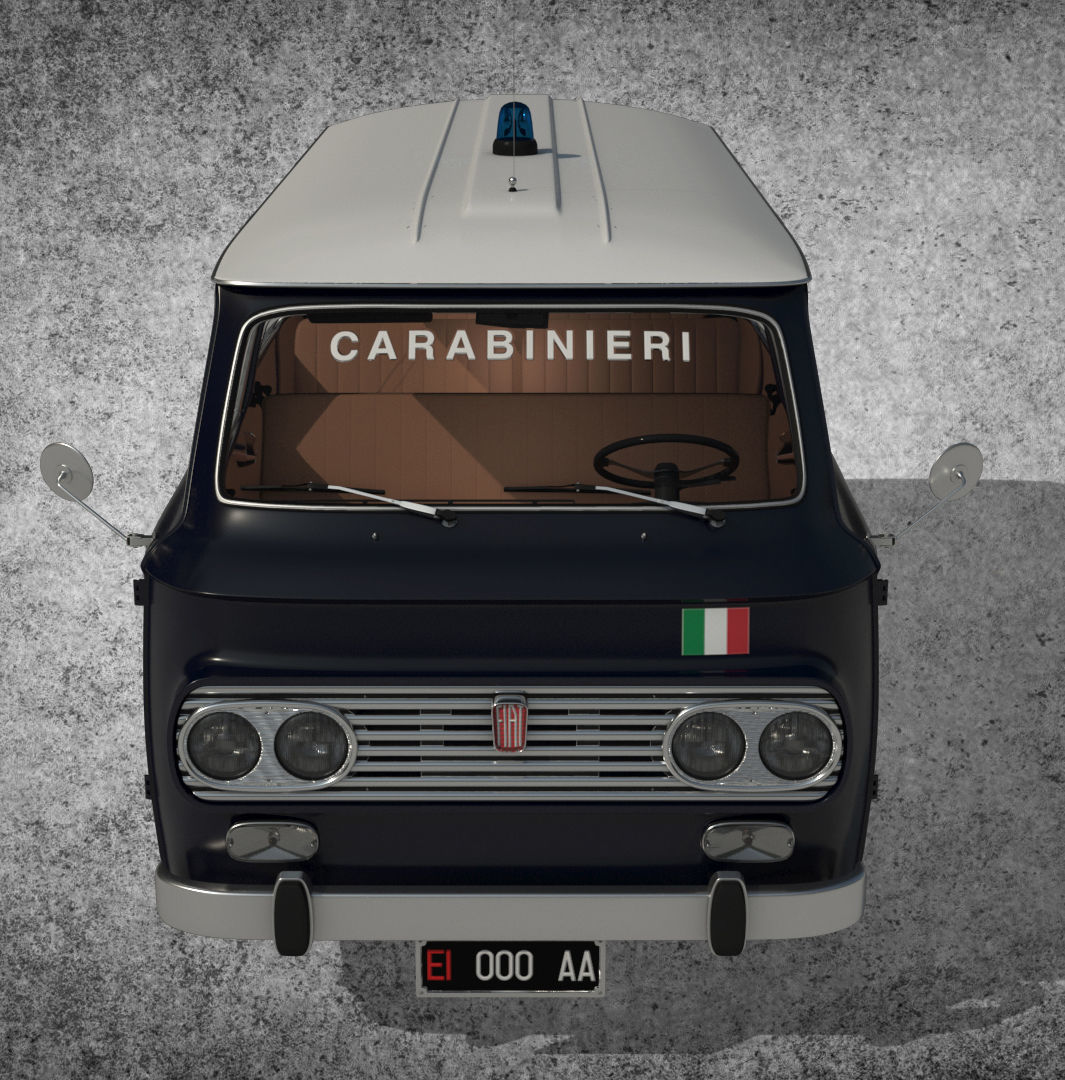 FIAT 850 familiare Low-poly 3D model_10