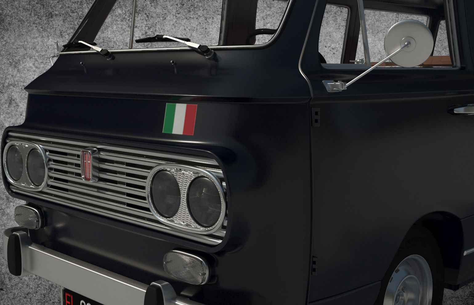 FIAT 850 familiare Low-poly 3D model_8