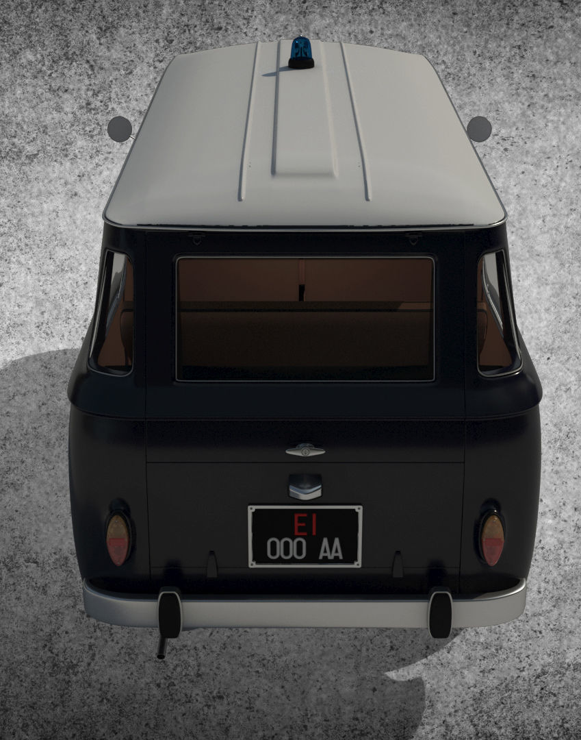 FIAT 850 familiare Low-poly 3D model_6