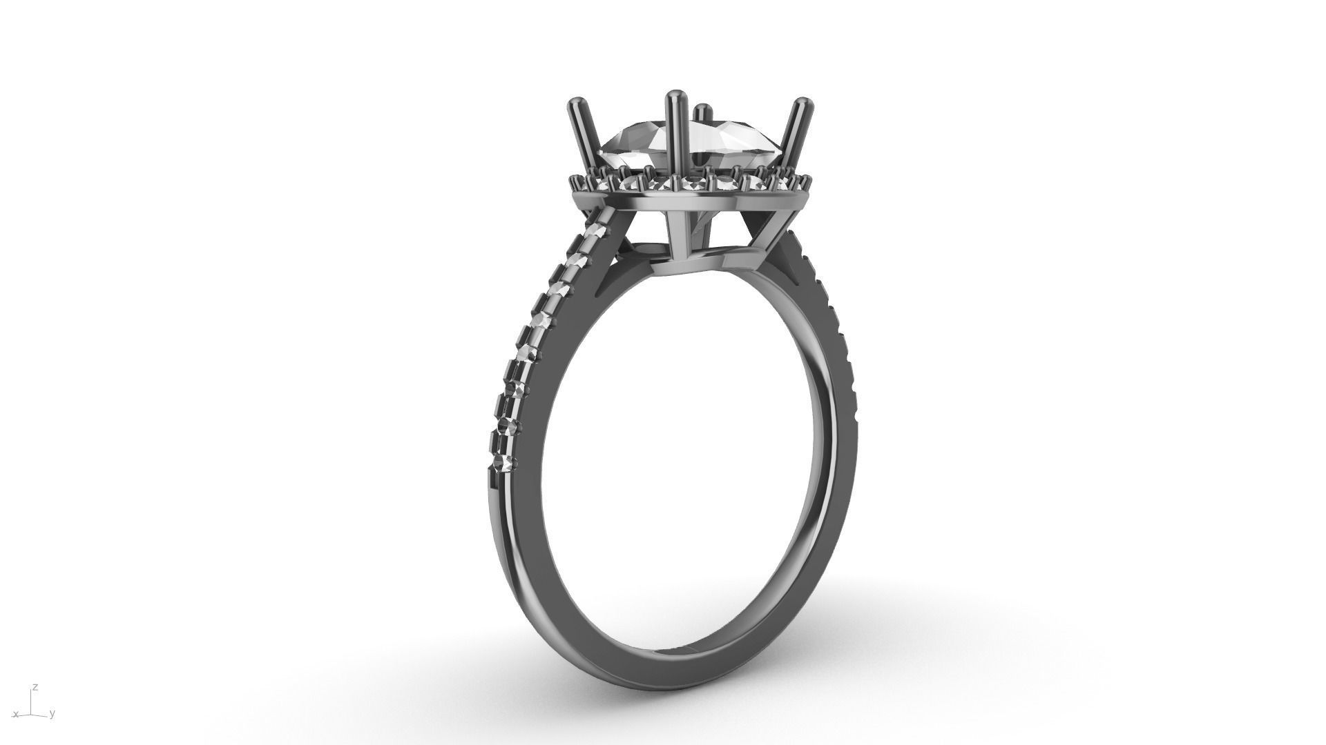 Designer engagement ring stl verified  3D print model_11