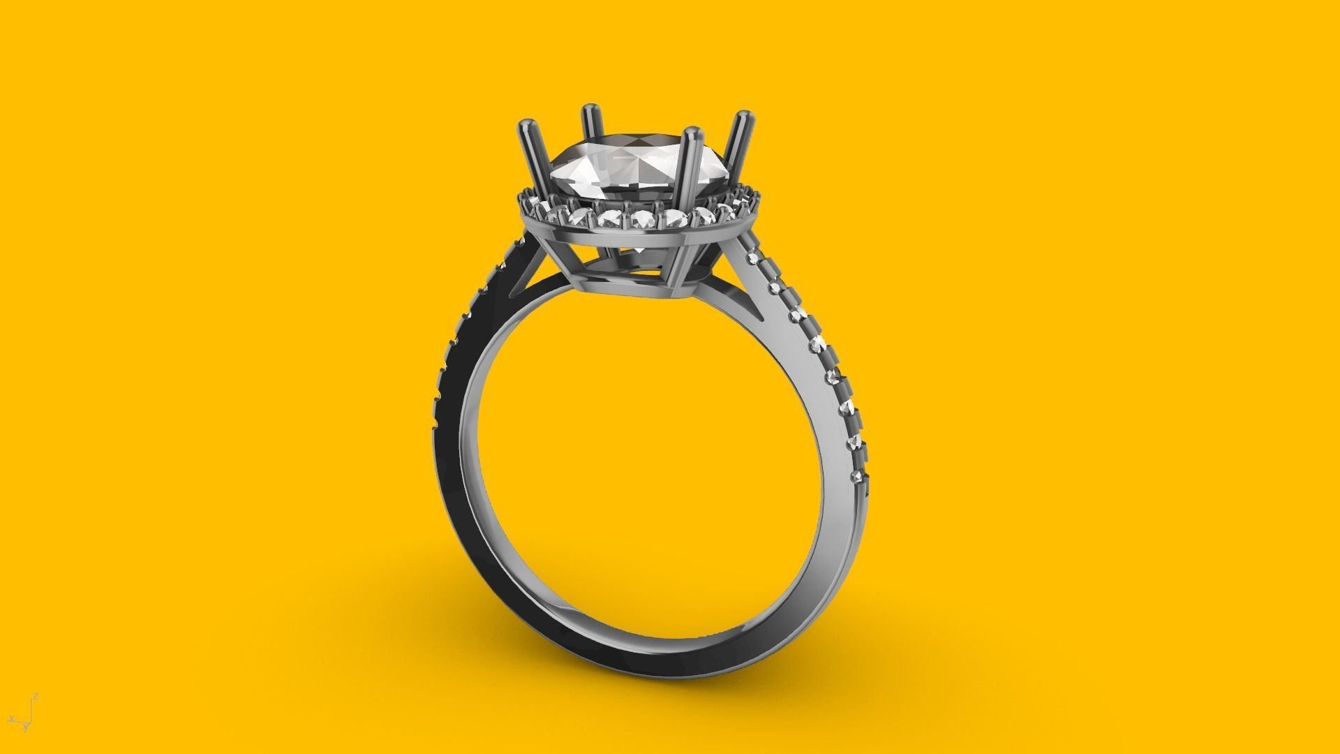 Designer engagement ring stl verified  3D print model_16