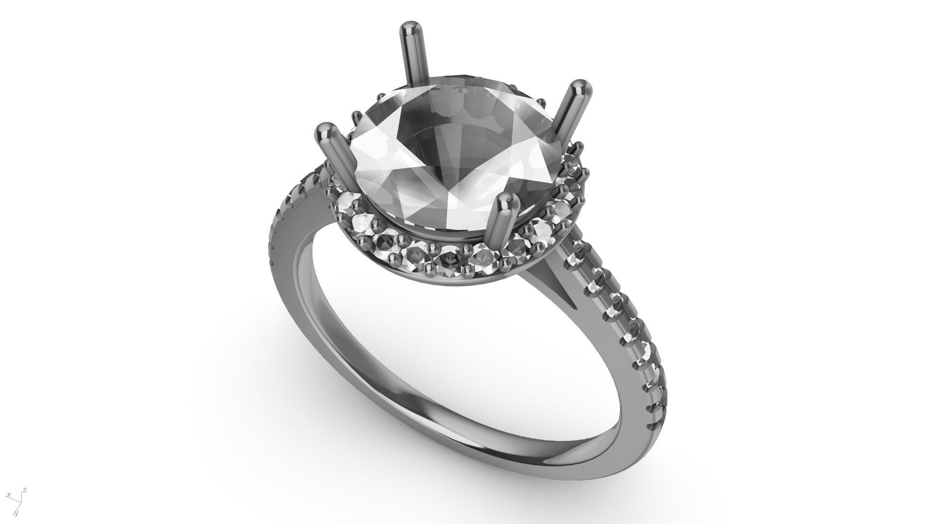 Designer engagement ring stl verified  3D print model_14