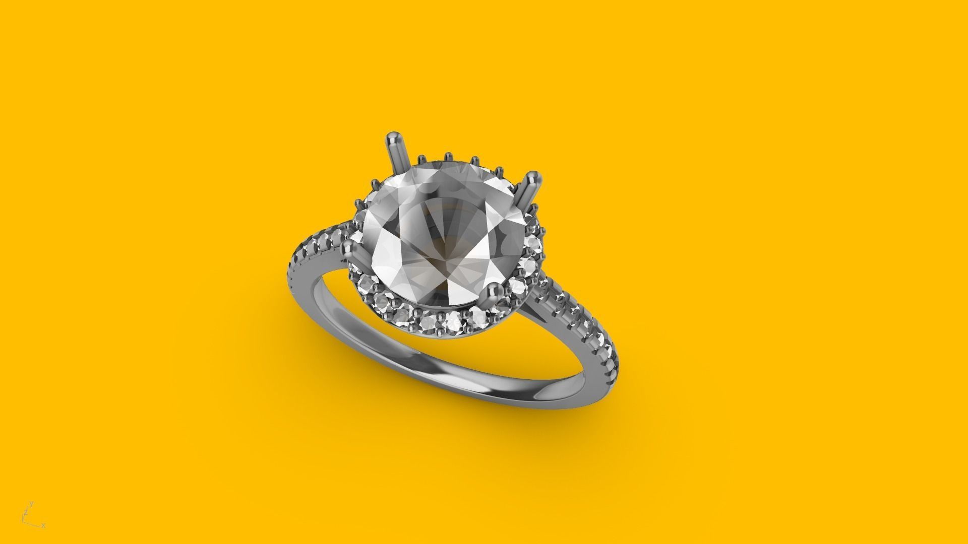Designer engagement ring stl verified  3D print model_22
