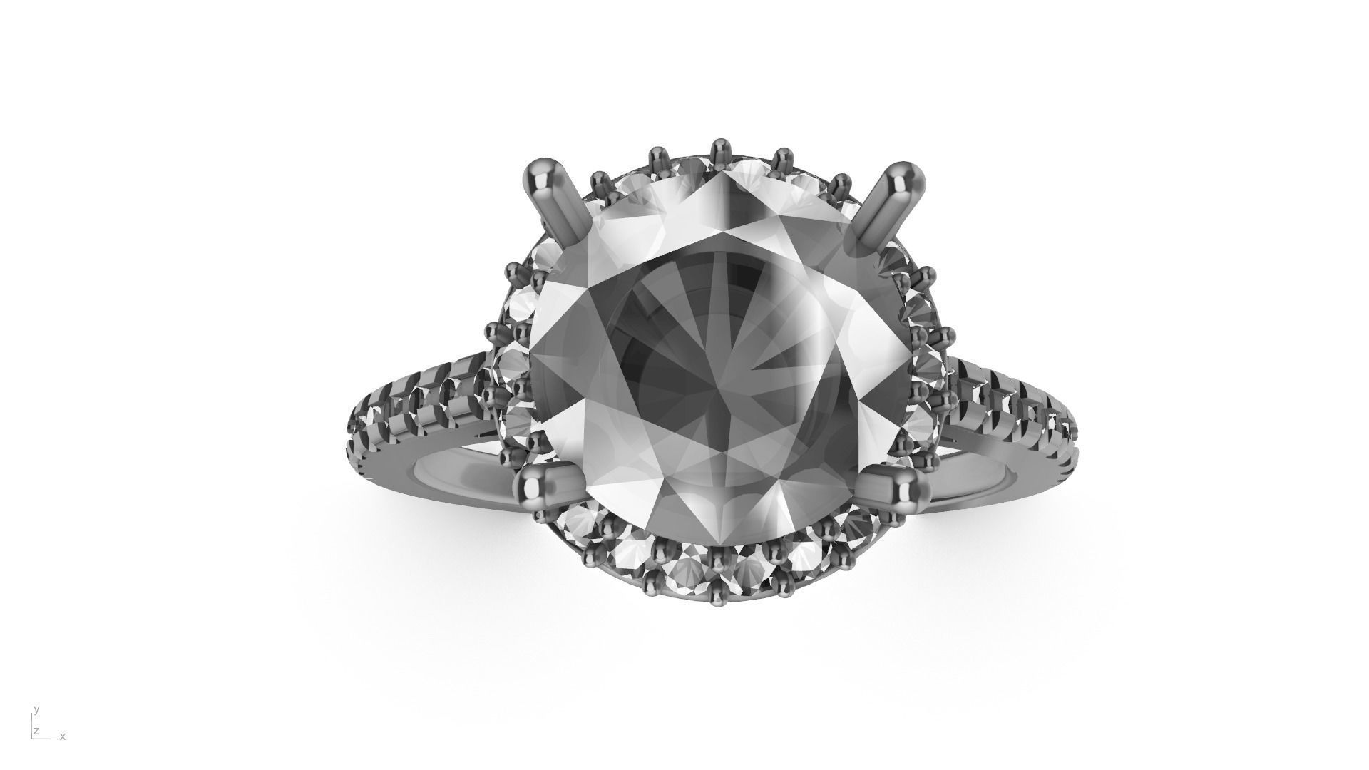 Designer engagement ring stl verified  3D print model_7