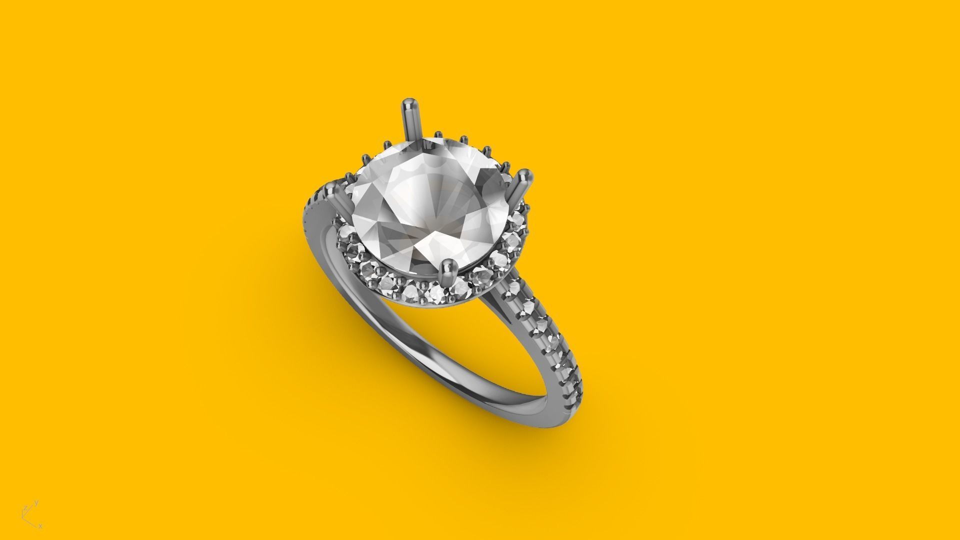 Designer engagement ring stl verified  3D print model_28