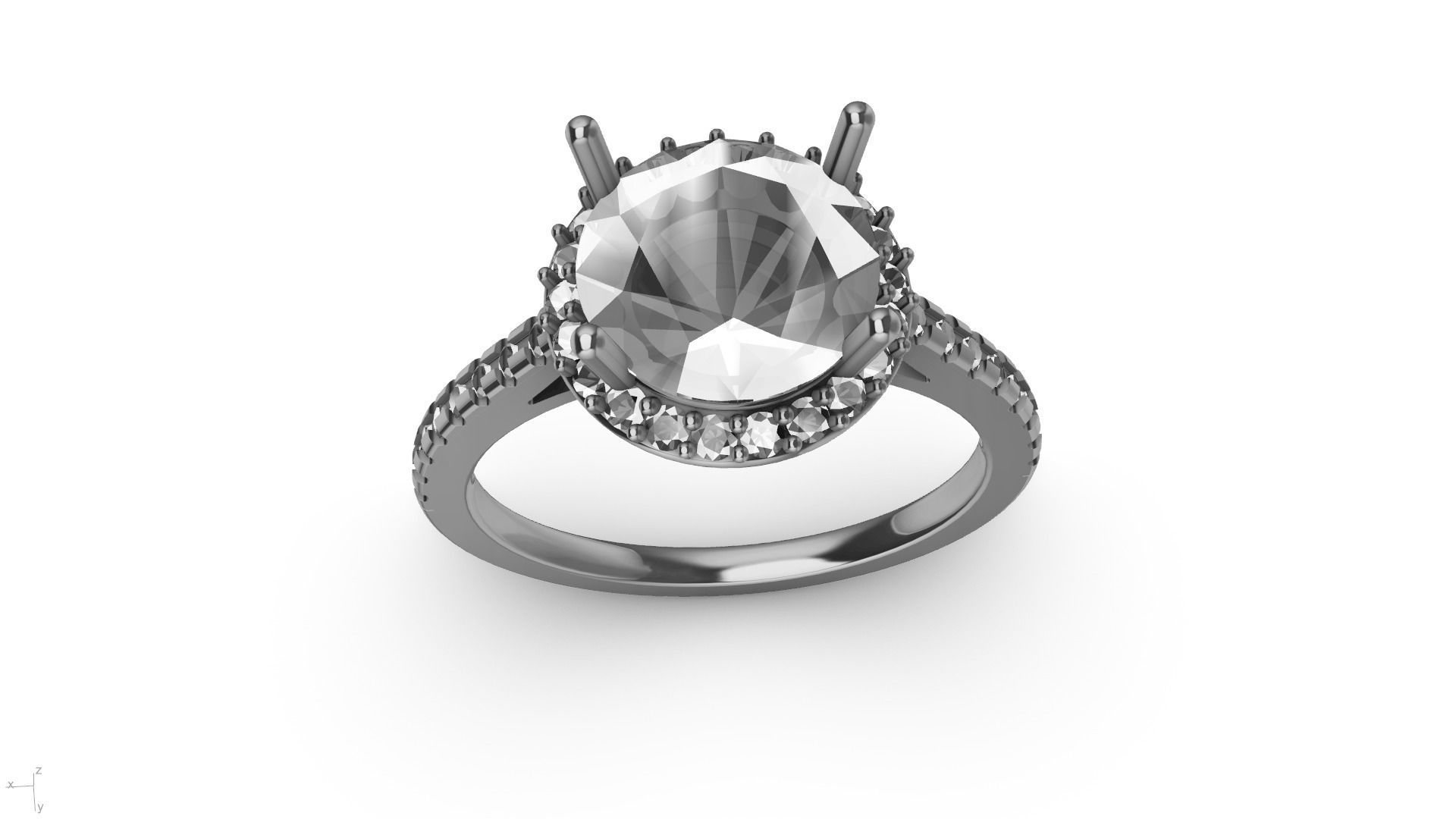 Designer engagement ring stl verified  3D print model_12