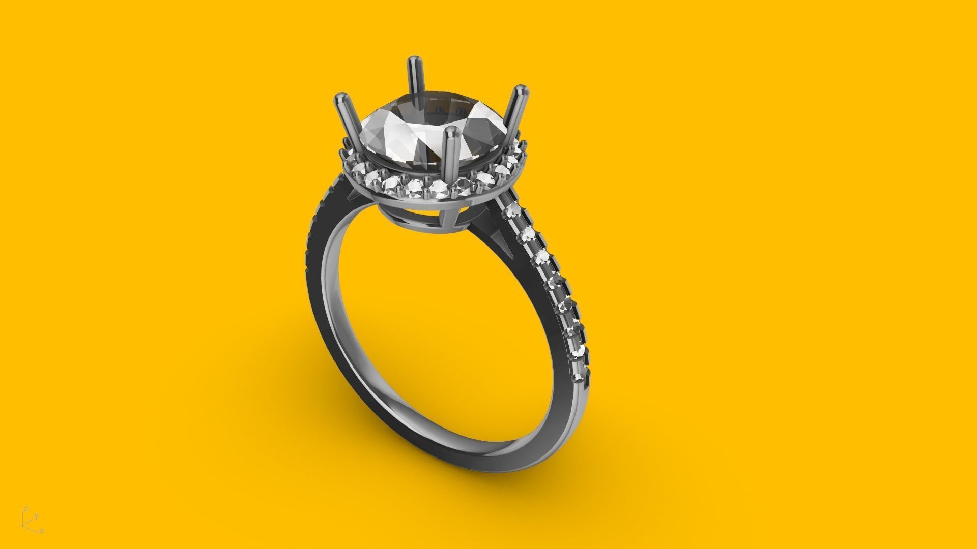 Designer engagement ring stl verified  3D print model_2