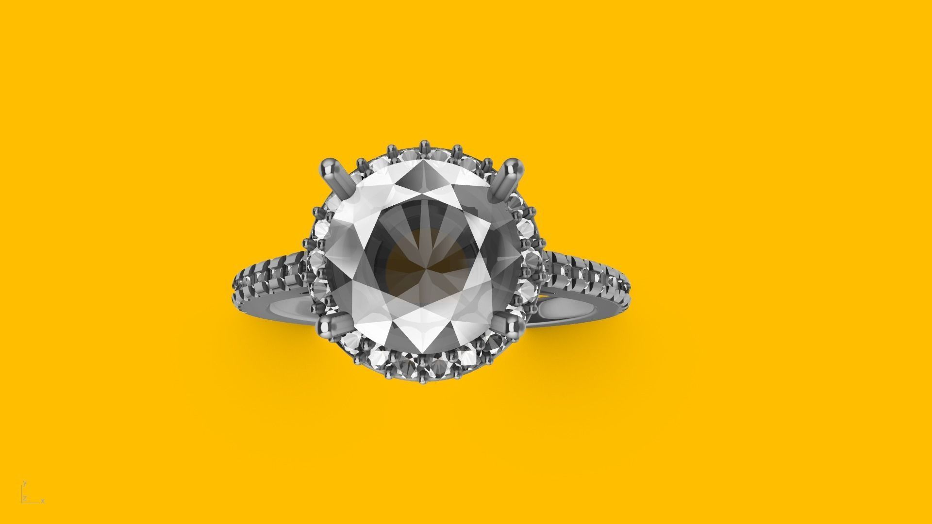 Designer engagement ring stl verified  3D print model_1
