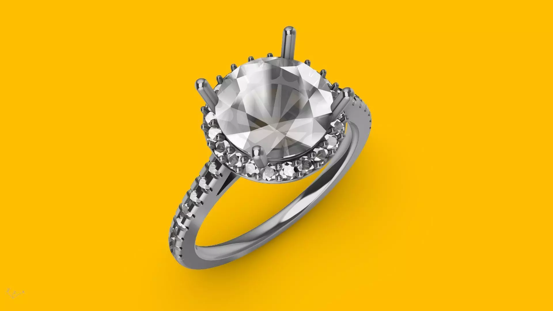 Designer engagement ring stl verified  3D print model_0