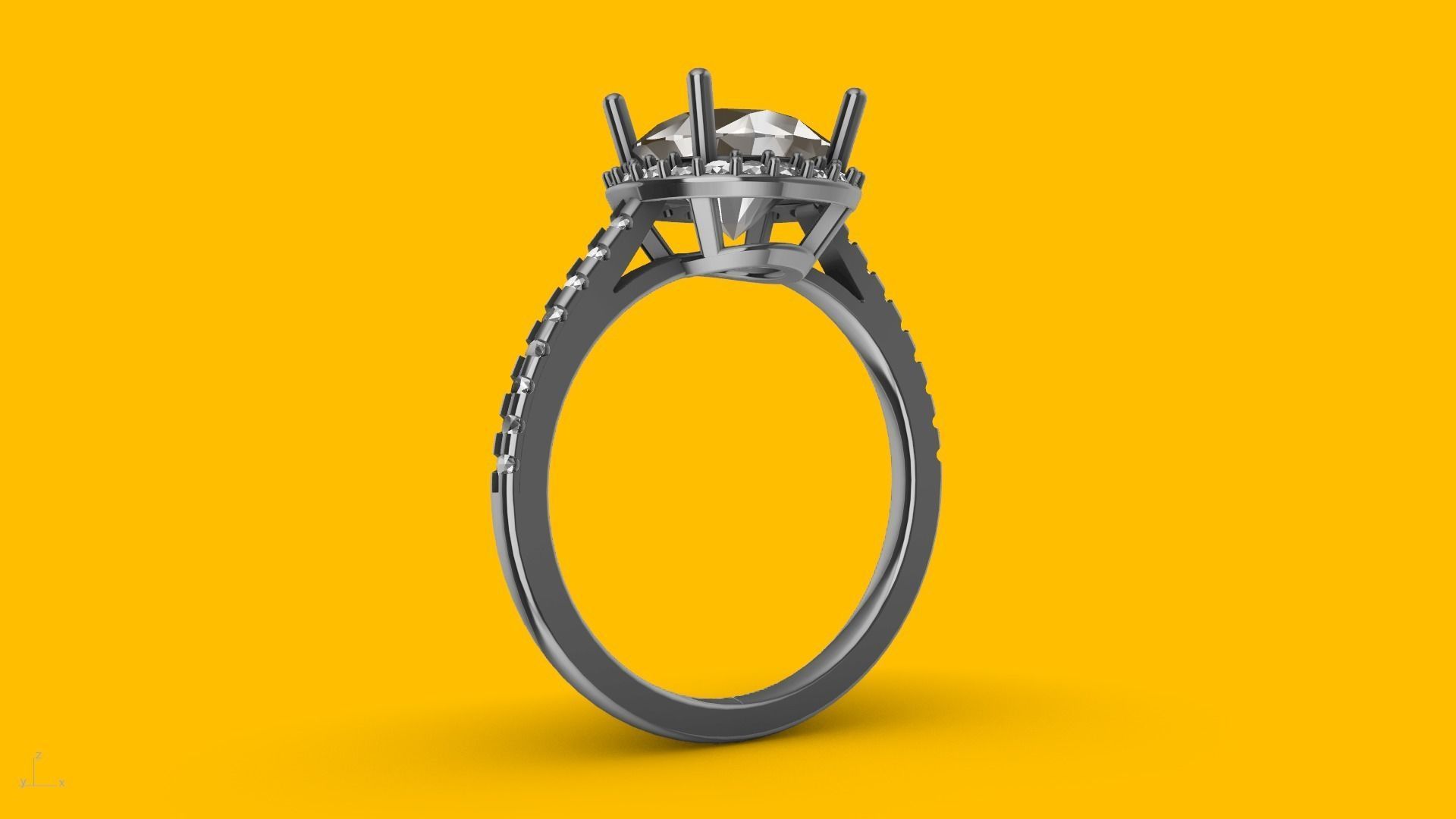 Designer engagement ring stl verified  3D print model_19