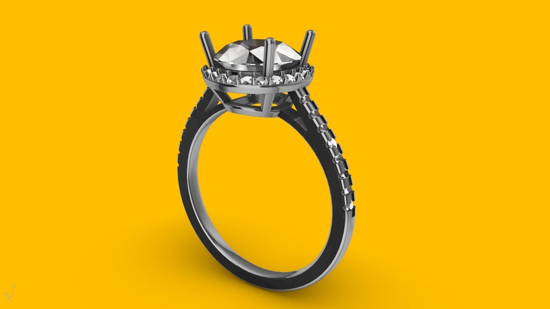 Designer engagement ring stl verified  3D print model_29