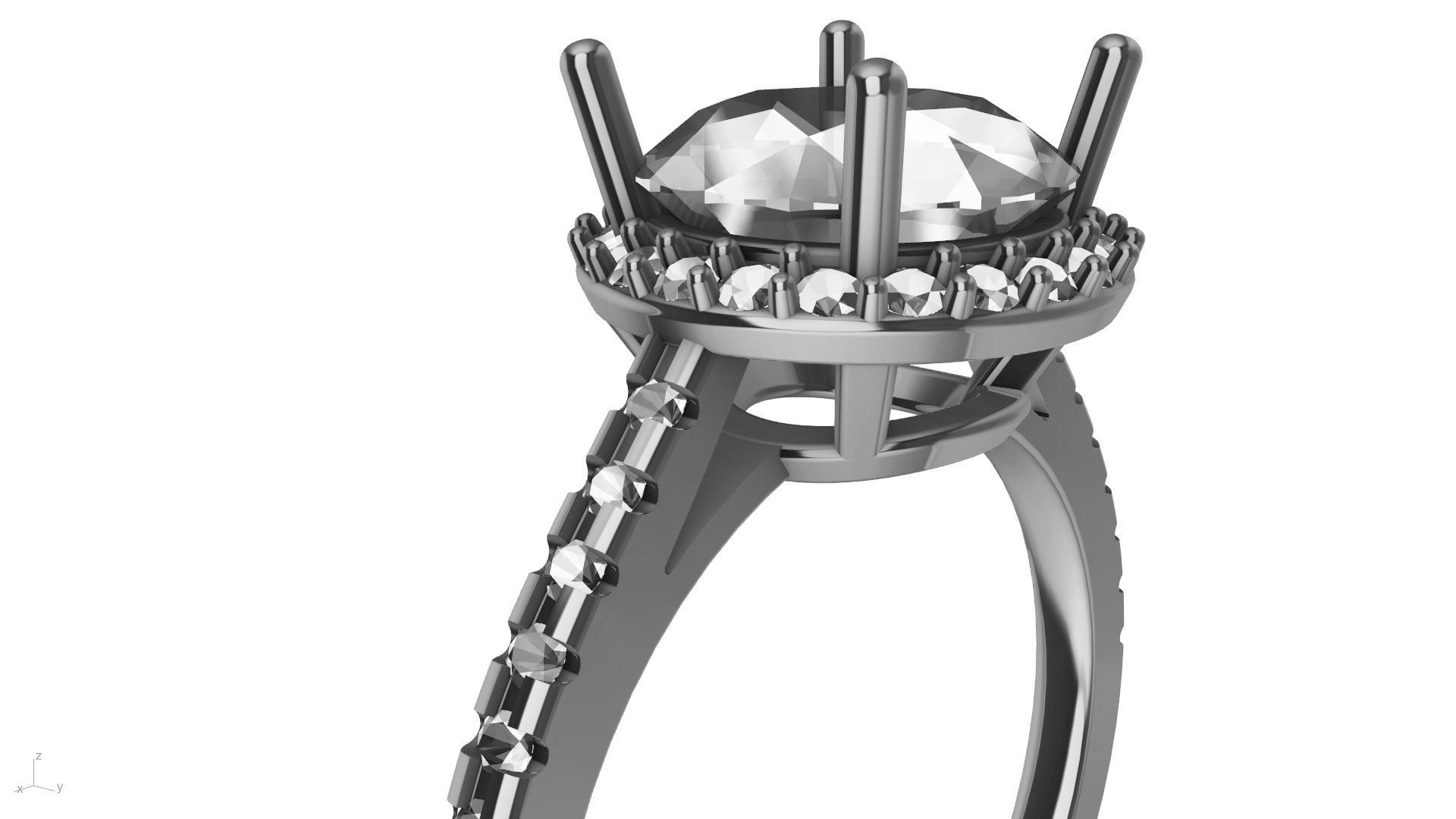 Designer engagement ring stl verified  3D print model_8