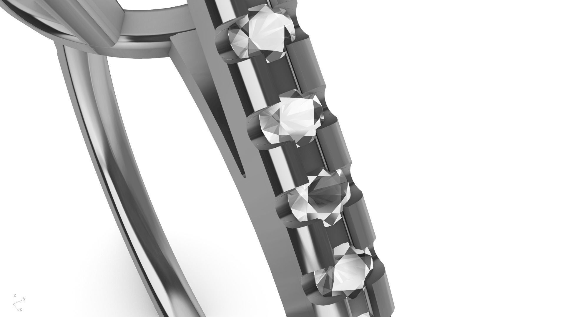 Designer engagement ring stl verified  3D print model_13