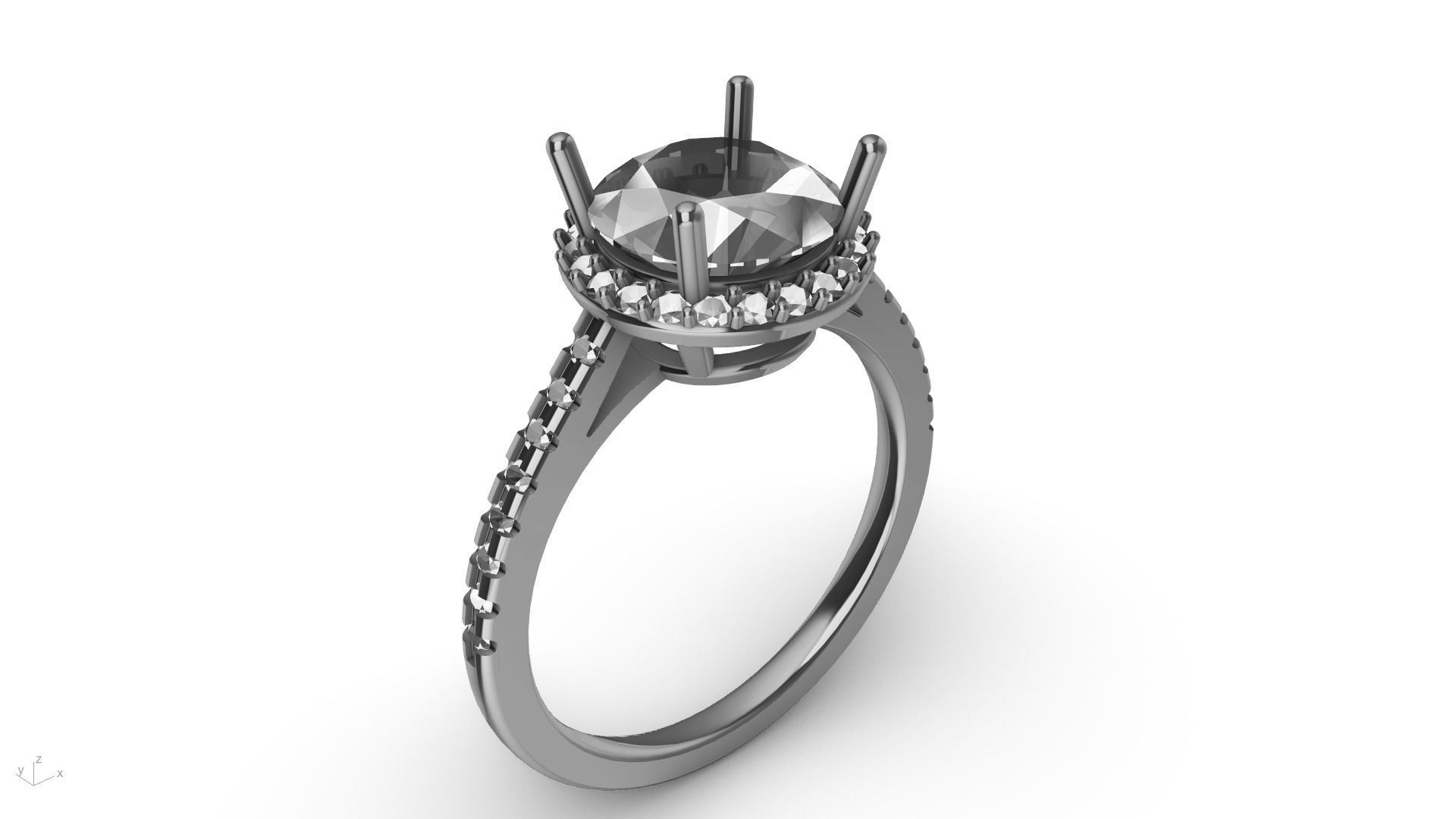 Designer engagement ring stl verified  3D print model_3