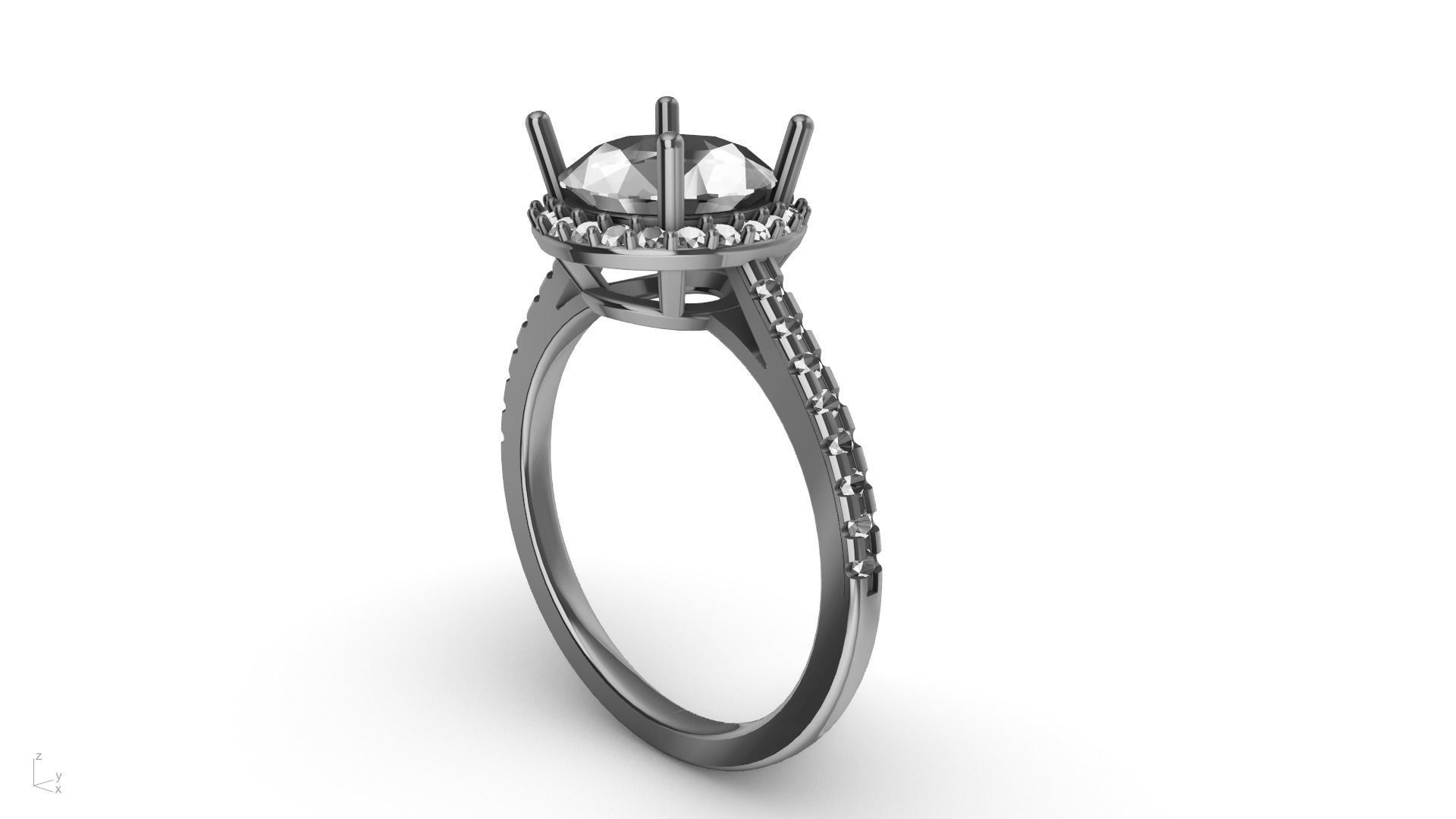 Designer engagement ring stl verified  3D print model_4