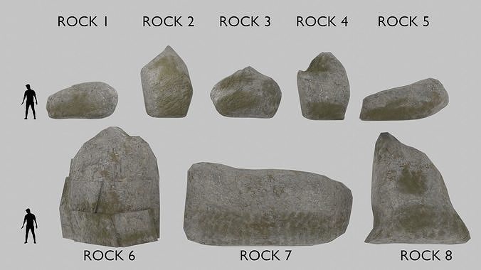 ROCK PACK LOW-POLY PBR 3D MODEL Low-poly 3D model