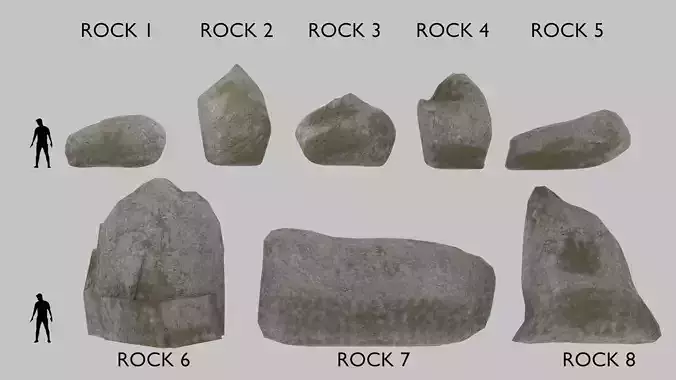 ROCK PACK LOW-POLY PBR 3D MODEL