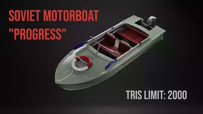 Game-Ready soviet motorboat Progress
