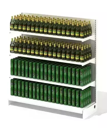 White Metal Commercial Display Shelves