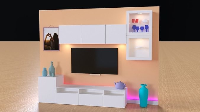 TV wall design unit 3D model