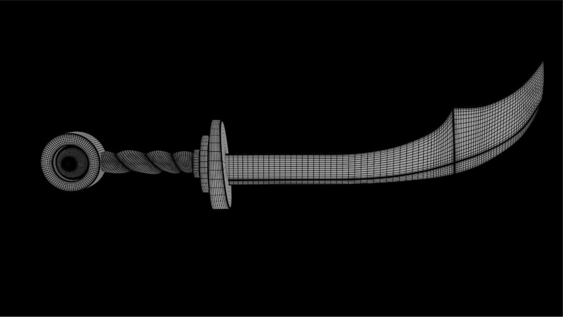 Scimitar sword 3D model_8
