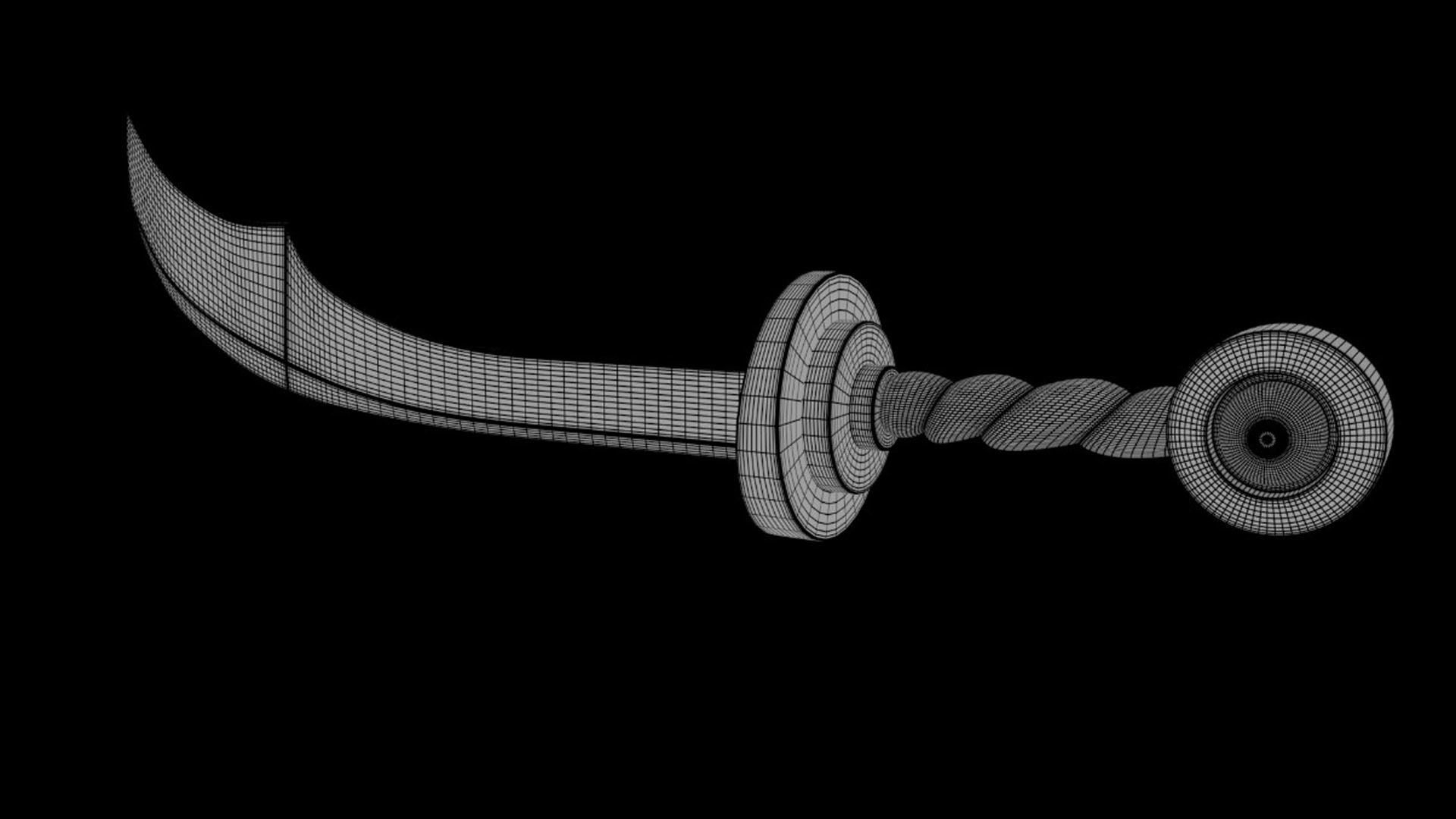 Scimitar sword 3D model_6