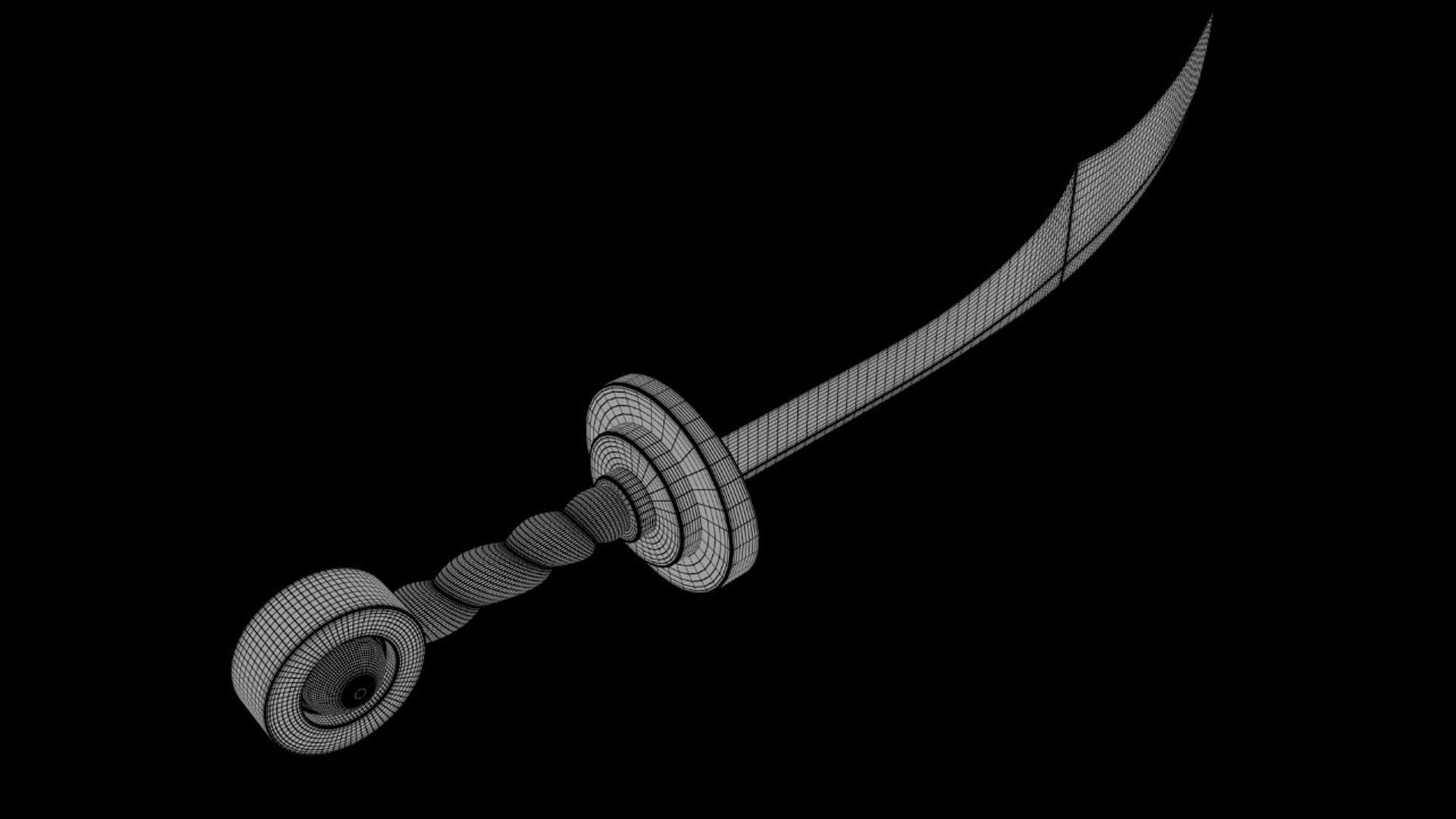 Scimitar sword 3D model_7