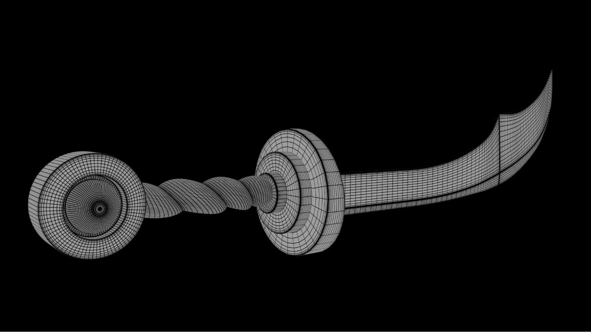 Scimitar sword 3D model_5