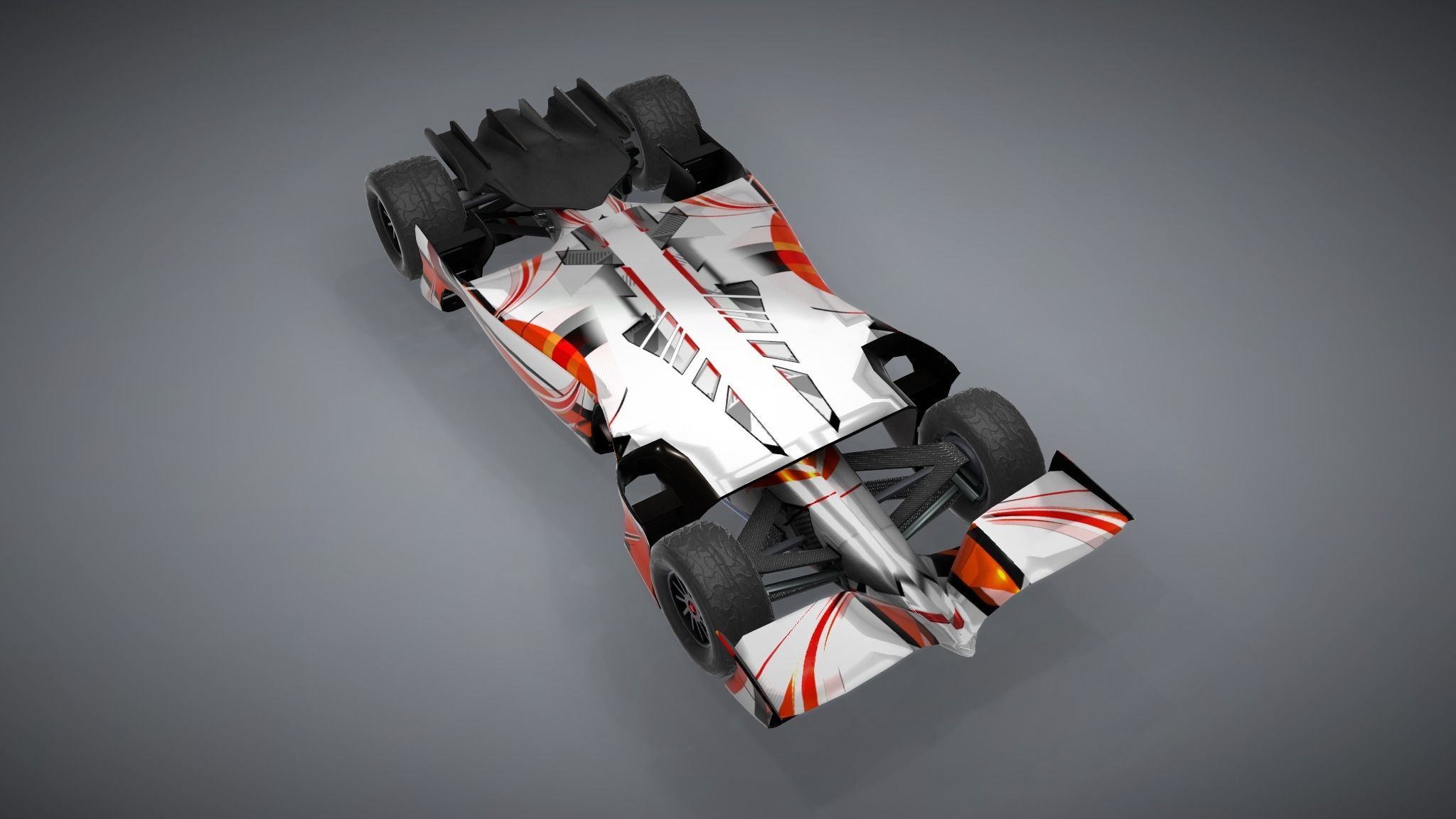 F1 Racing Car Model 4 Low-poly 3D model_3